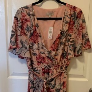 NWT LOFT Blush Floral Dress